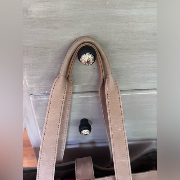 LL Bean Canvas Leather Boat Bucket Travel Shoulder Bag Satchel Khaki - Picture 6 of 16